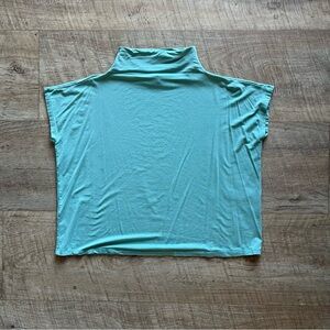 Eileen Fisher Relaxed Turtleneck Dolman Top in Aqua Blue
